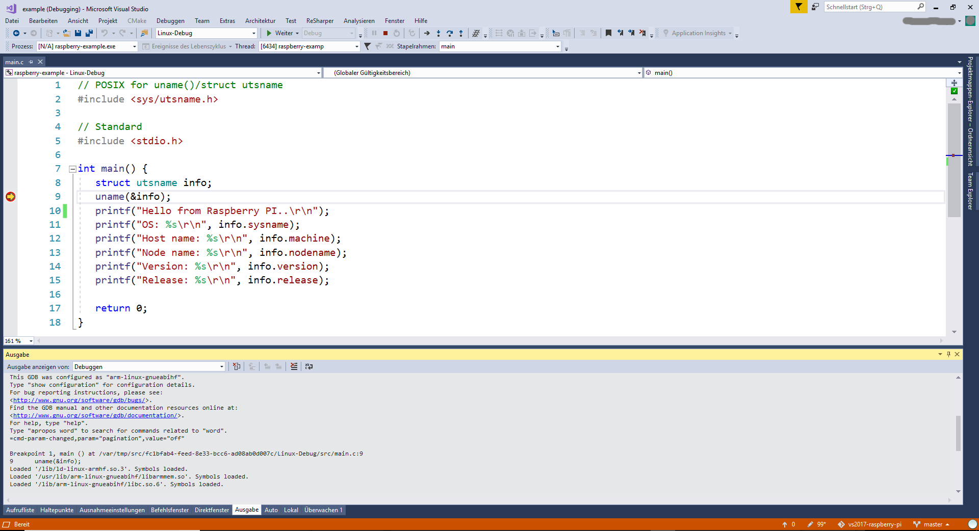 An Haltepunkt angehalten